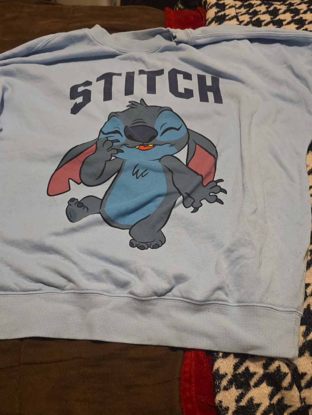 Disney Stitch Light Blue Kids Graphic Sweatshirt